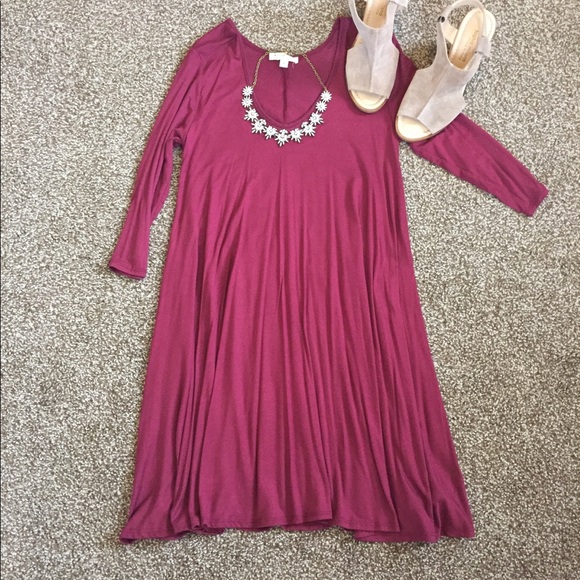 Red T-Shirt Dress - Picture 1 of 5